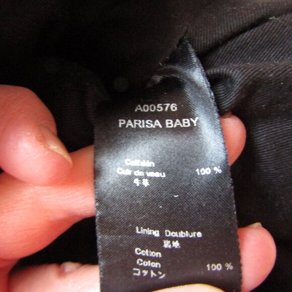 Anne Fontaine "Parisa Baby" Black Floral Leather Purse Bag-Double Handles-Medium - Picture 12 of 14